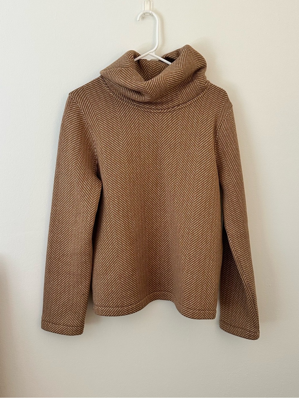 J. Crew Brown Herringbone Turtleneck Sweater